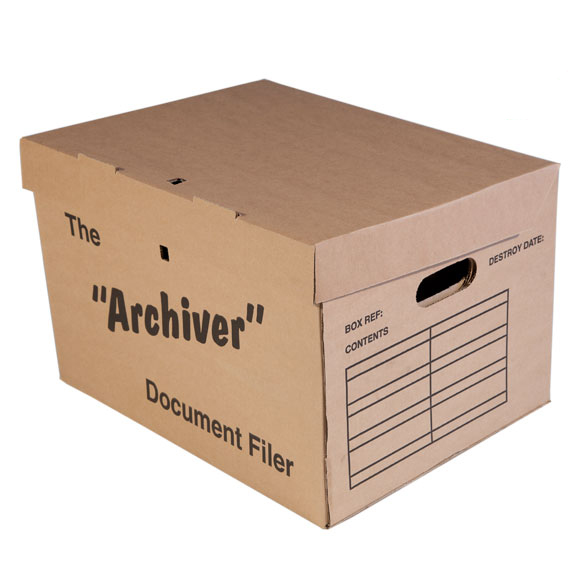 Archive Box With Integral Lid, Standard Size